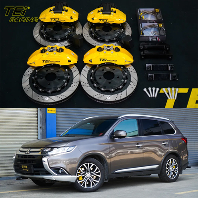 Vordere 6-Töpfe und hintere 4-Töpfe-Klemm BBK-Automatikbremssystem für Mitsubishi Outlander mit 15mm Flanschdichtung 18 Zoll Felge